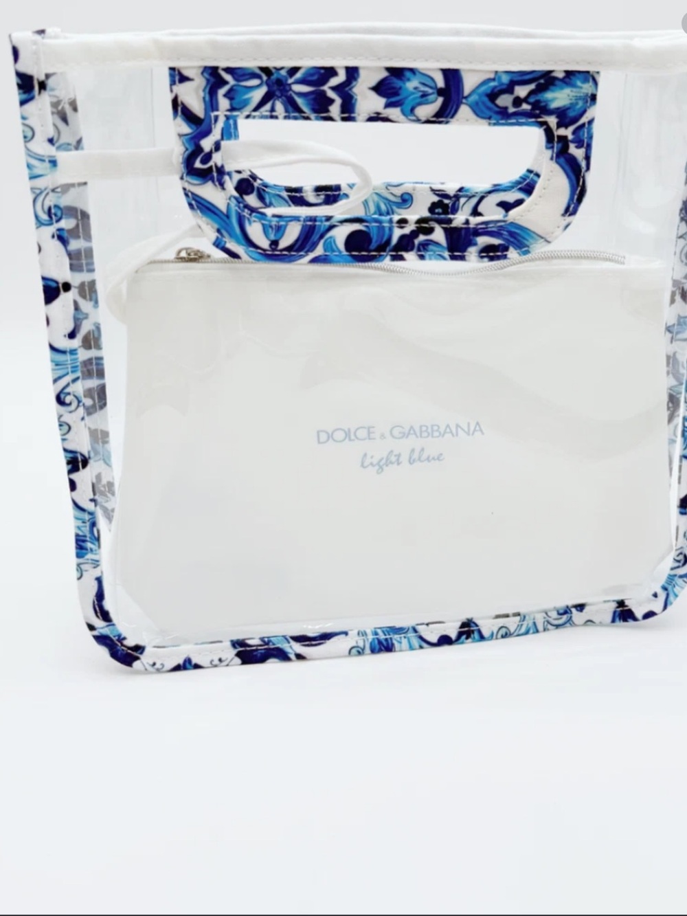 Dolce and Gabbana Light Blue Clear Tote Bag NWOT